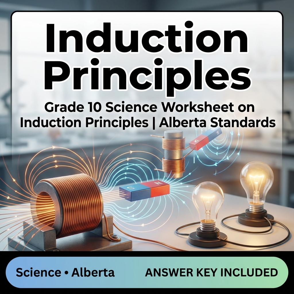 Grade 10 Science Worksheet on Induction Principles | Alberta Standards