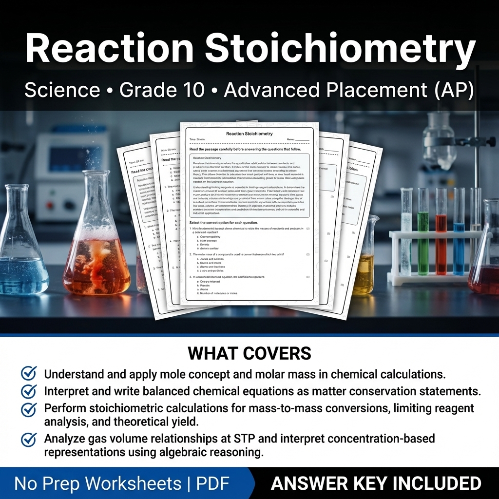 Grade 10 Science Worksheet Bundle – Physics, Biology & Earth Science PDF — included worksheet 5