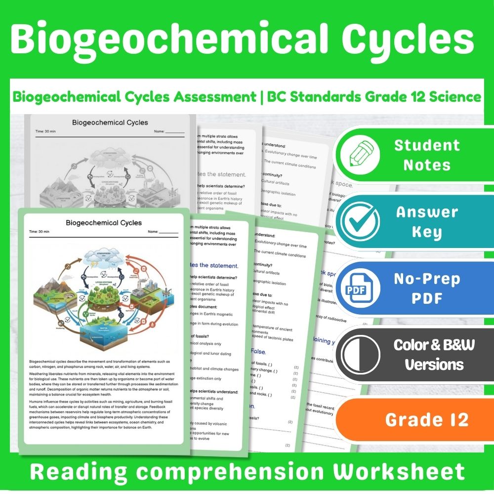 Grade 12 Science Mini Bundle – Plate Tectonics & Geoscience Assessment — included worksheet 4