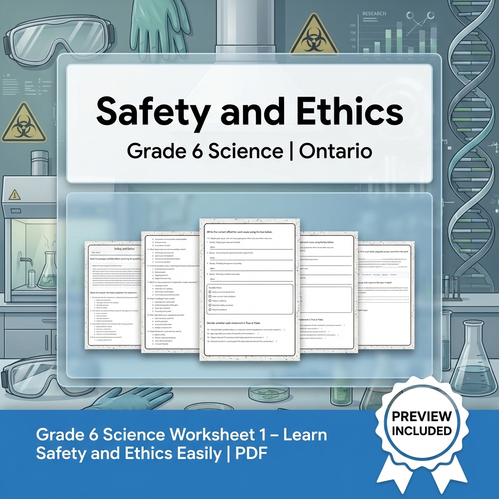 Grade 6 Science Lesson Bundle | Ontario Framework & Inquiry Skills — included worksheet 1