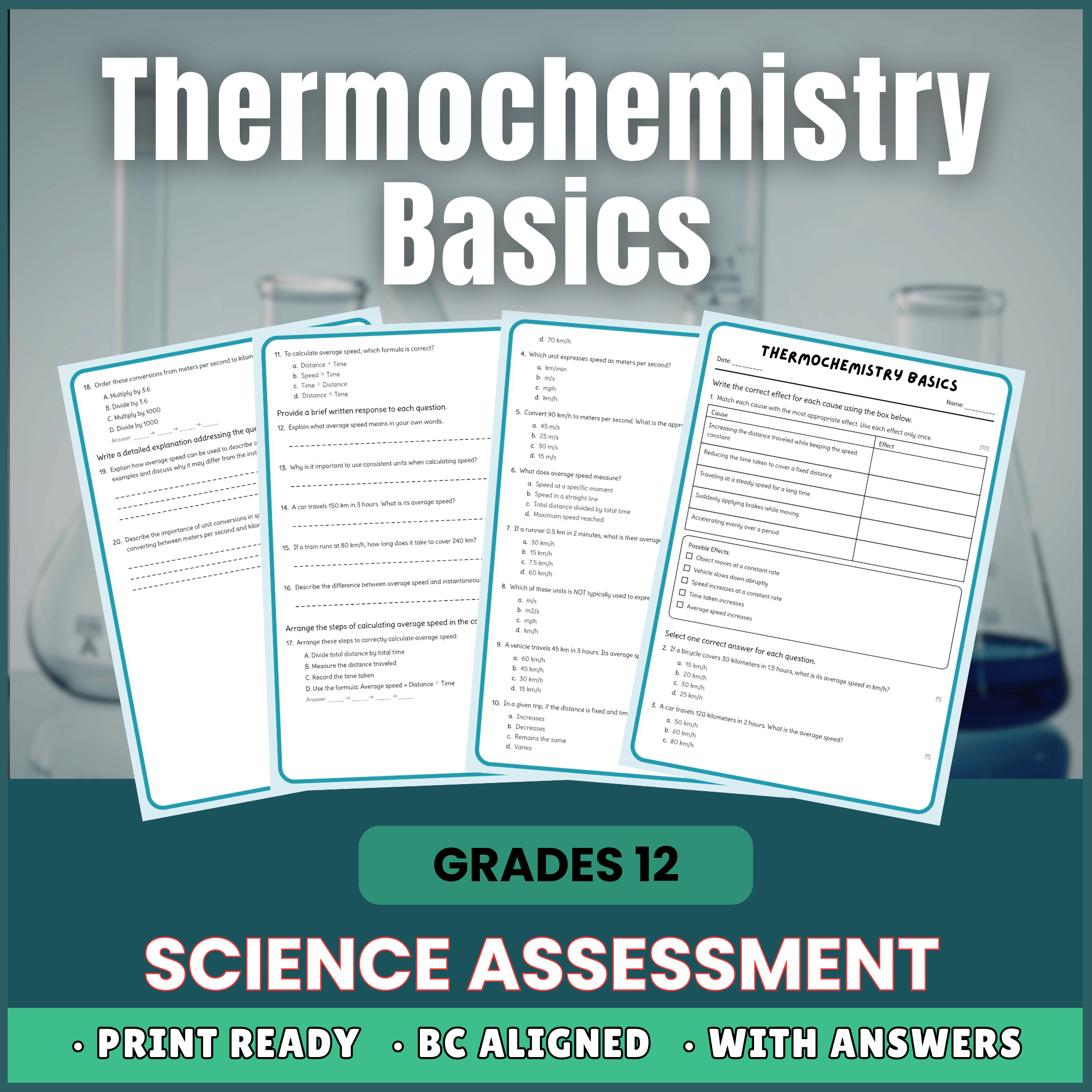Grade 12 Science science 1 worksheet — Grade 12 Science | Thermochemistry Basics Worksheet (Answer Key) – BC Standards