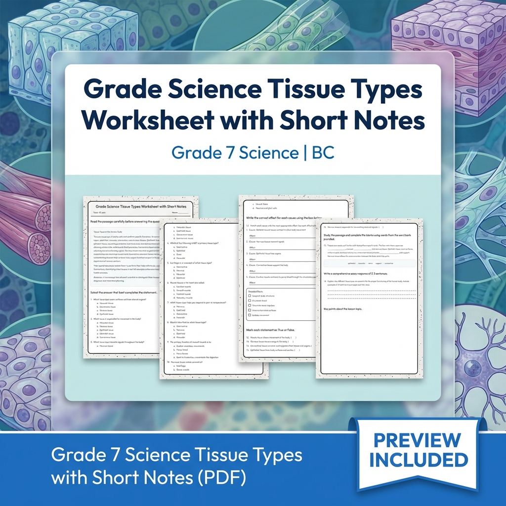 Grade 7 Science Full Year Bundle Ecosystems, Cells & Earth Processes Worksheets — included worksheet 3