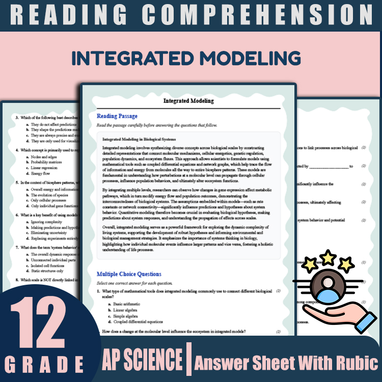 Grade 12 Science reading worksheets worksheet — Grade 12 Science | Integrated Modeling Reading Worksheet (PDF + Answer Key…