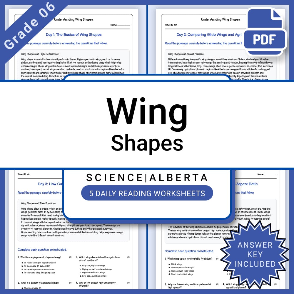 Grade 6 Science Lesson Bundle: Flight, Weather, and Aerodynamics — included worksheet 1