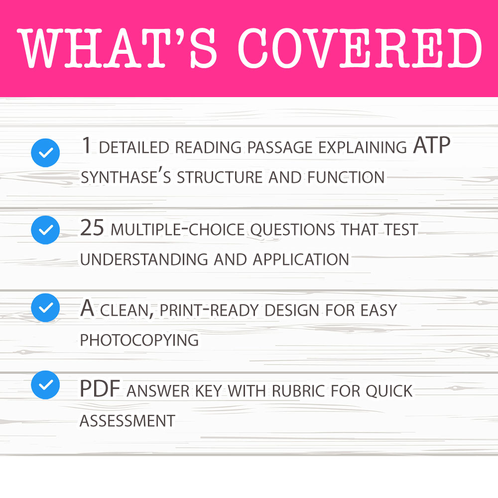 Grade 11 Science worksheet worksheet — Grade 11 Science – ATP Synthase Function Worksheet for Mastery — page 2