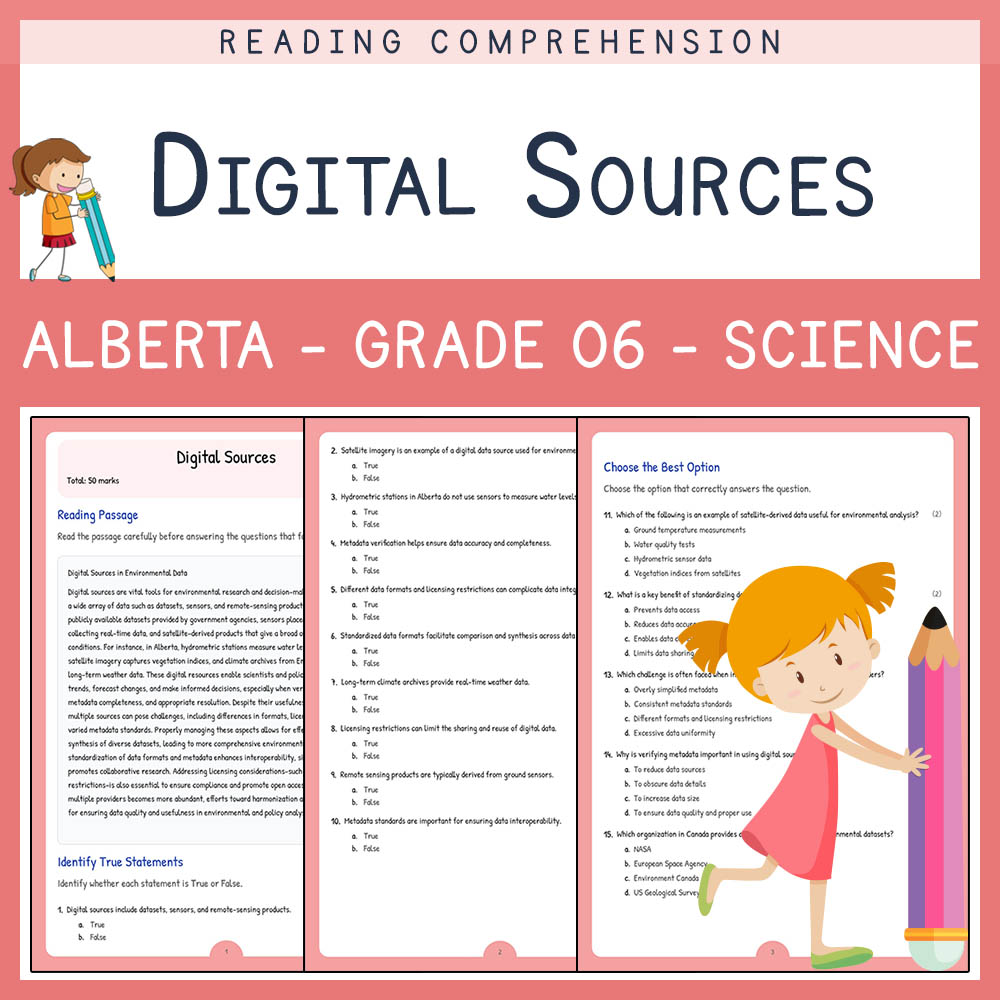 Grade 6 Science worksheet elena worksheet — Grade 6 Science | Digital Sources Worksheet Elena | Alberta Standards — page 1