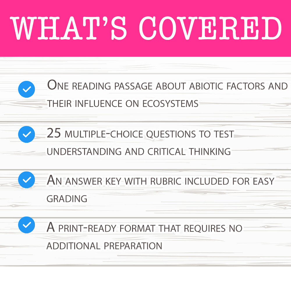 Grade 8 Science worksheet mcq paper worksheet — Grade 8 Science — Worksheet MCQ Paper for Abiotic Influences — page 2