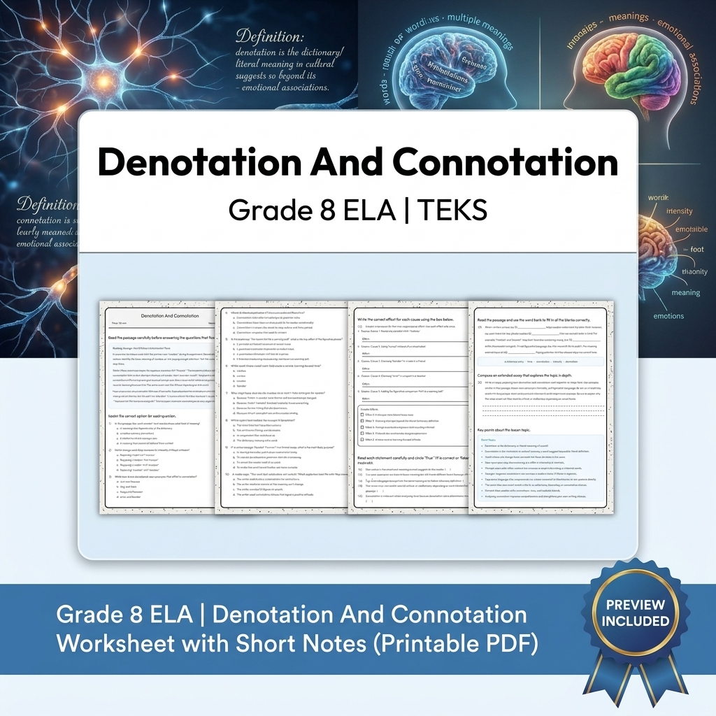 Grade 8 Precision Grammar & Voice ELA Lesson Bundle TEKS Resource — included worksheet 3