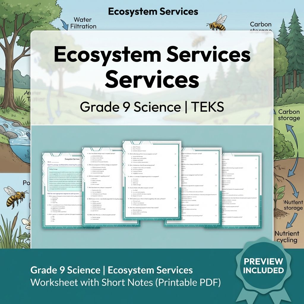 Grade 9 Science Worksheet Bundle: Cell Biology, Genetics & Ecology (Collection) — included worksheet 7
