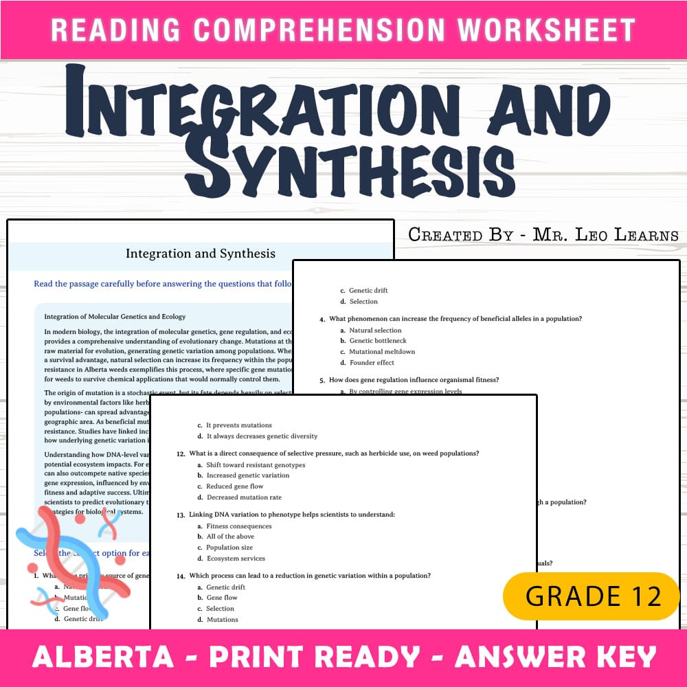 Grade 12 Science worksheet mcq paper worksheet — Grade 12 Science — Worksheet MCQ Paper for Mastering Integration and Synt…