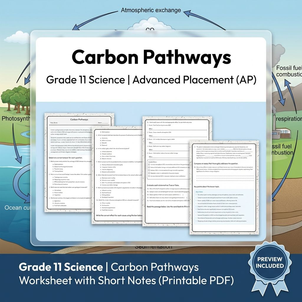 Grade 11 Science Unit Bundle | Earth Systems & Climate Change Worksheets — included worksheet 2