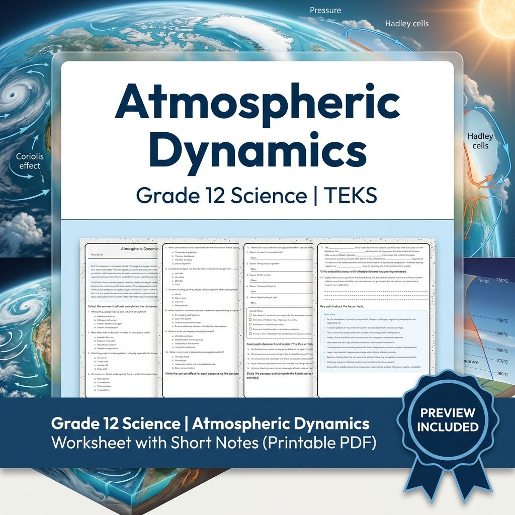 Grade 12 Science Workbook Bundle – Environmental, Genetics, Space & More — included worksheet 7