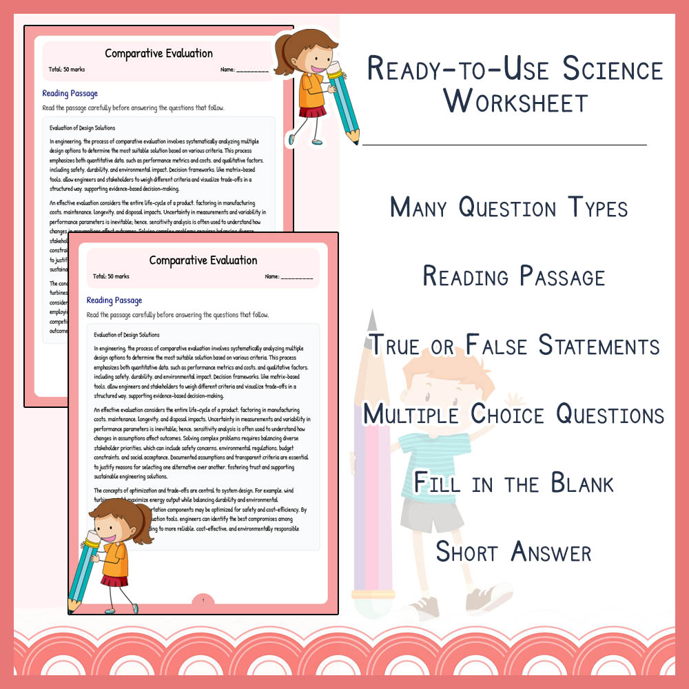 Grade 9 Science worksheet worksheet — Grade 9 Science | Comparative Evaluation Worksheet & Answer Key (NGSS Aligned) — page 2