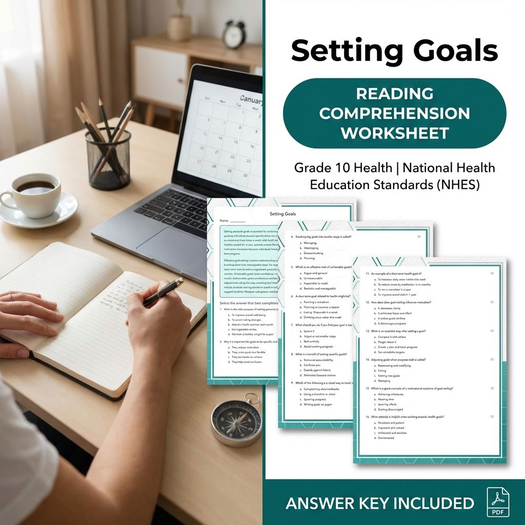 Grade 10 Health Goal-Setting Skills UNIT Bundle | NHES Standards Worksheet Pack — included worksheet 1