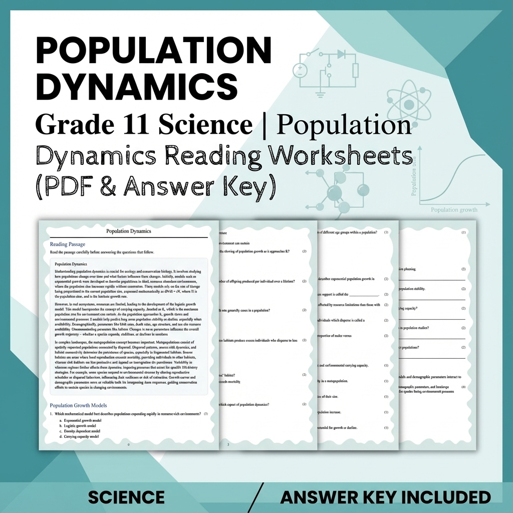 Grade 11 Science Bundle | Waves, Ecology, Physics & More (Answer Keys) — included worksheet 5