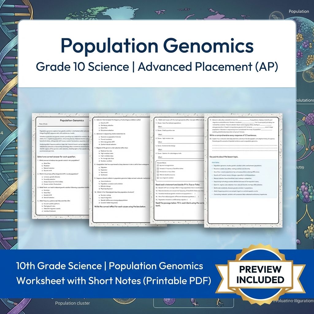 Grade 10 Science Unit Bundle | Genetics, Ecology & Cellular Biology Worksheets — included worksheet 1