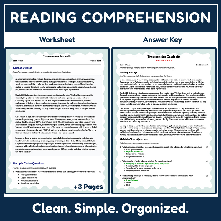 Grade 9 Science reading worksheets worksheet — 9th Grade Science | Transmission Tradeoffs Reading Worksheet (PDF) — page 2
