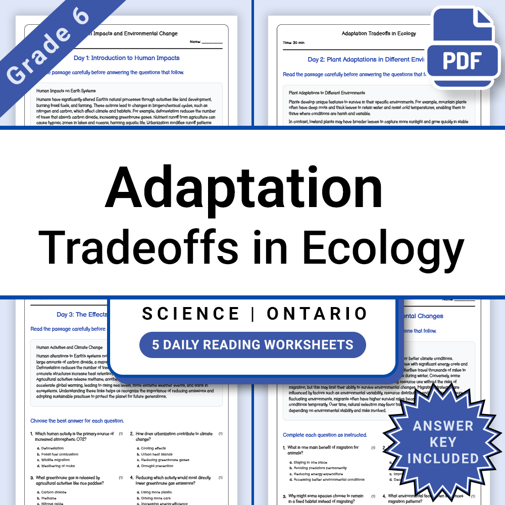 Grade 6 Science Biodiversity Lesson Bundle – Ecosystems and Conservation — included worksheet 2