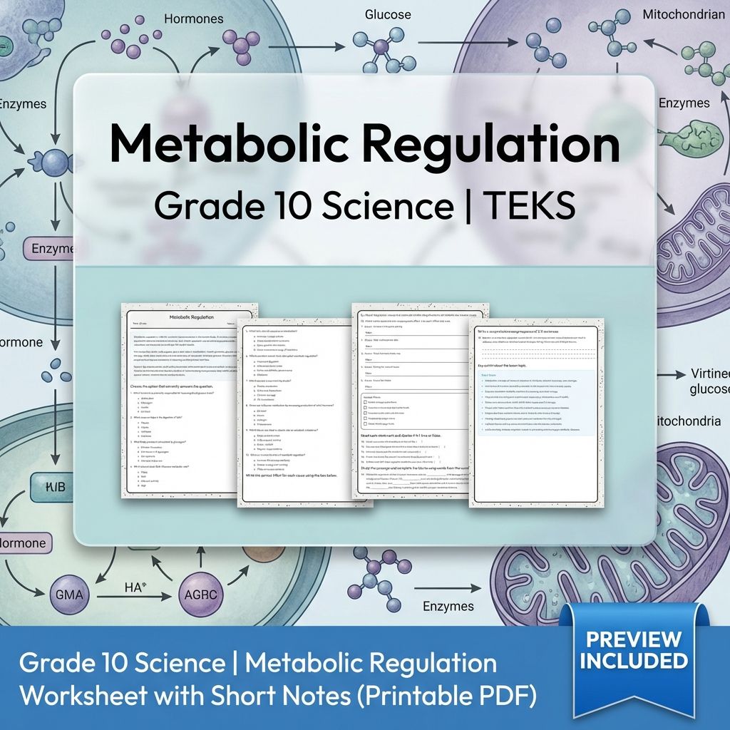 Grade 10 Science Worksheet Bundle – Genetics, Cell Biology & Ecology (PDF) — included worksheet 5