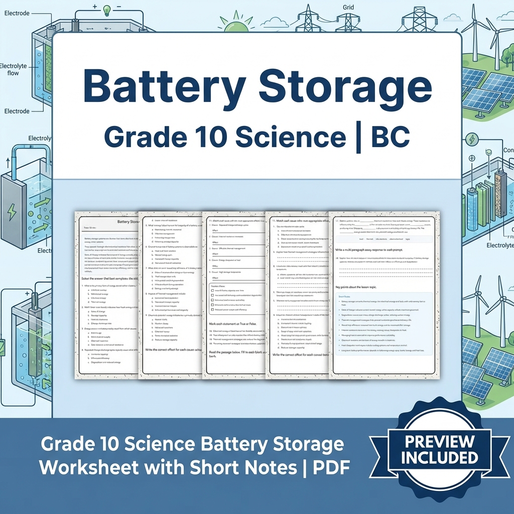 Grade 10 Science Bundle | Physics, Energy & Forces | Full Year Curriculum — included worksheet 7