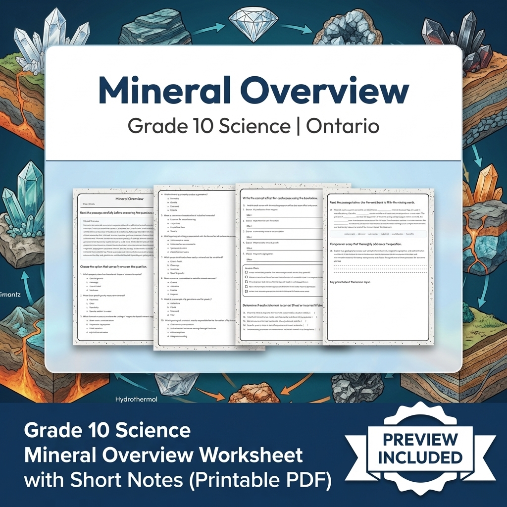 Grade 10 Science Lesson Group Bundle | Ontario Curriculum and STEM Topics — included worksheet 1