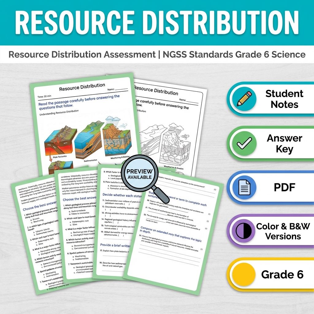 Grade 6 Science Full Year Bundle | NGSS Assessment Resources (Printable) — included worksheet 3