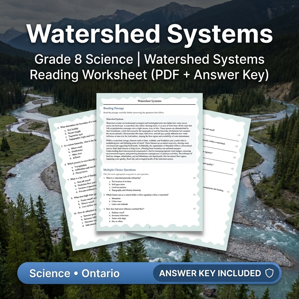 Grade 8 Science Worksheets Bundle | Biology, Physics & Earth Science Resources — included worksheet 5