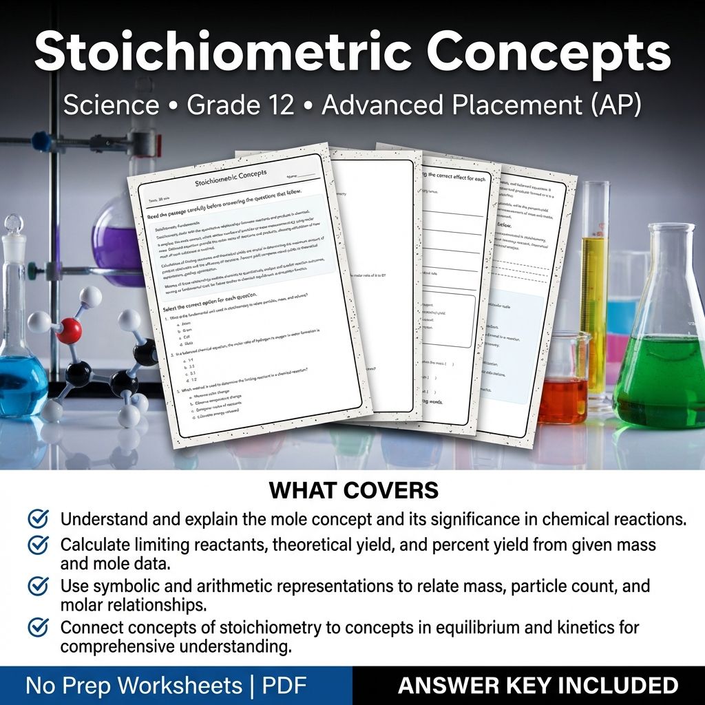 Grade 12 Science Unit Worksheet Bundle – Advanced Chemistry Concepts & Topics — included worksheet 1