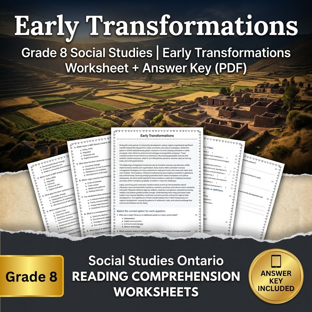 Grade 8 Social Studies Bundle | Critical Thinking & Key Concepts — included worksheet 3
