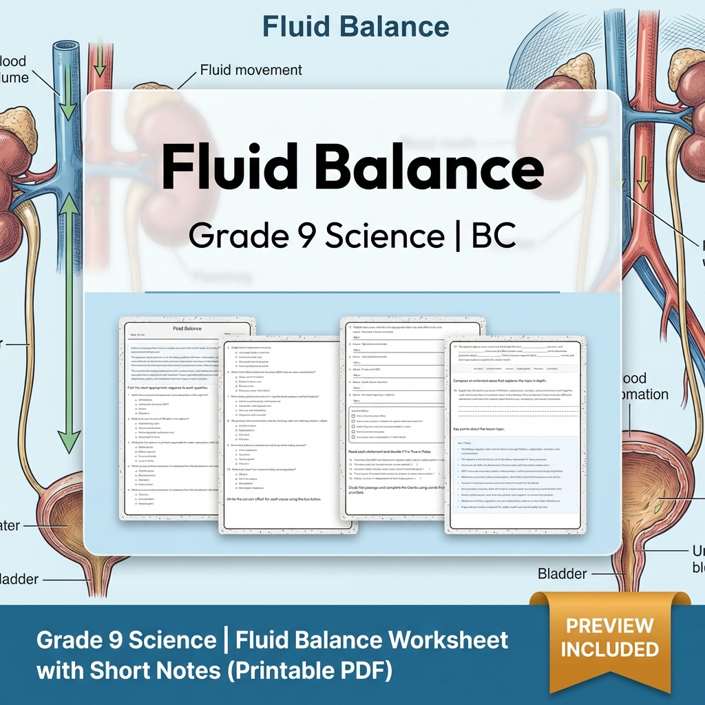 Grade 9 Science Full Year Bundle | BC Framework Students Practice — included worksheet 2