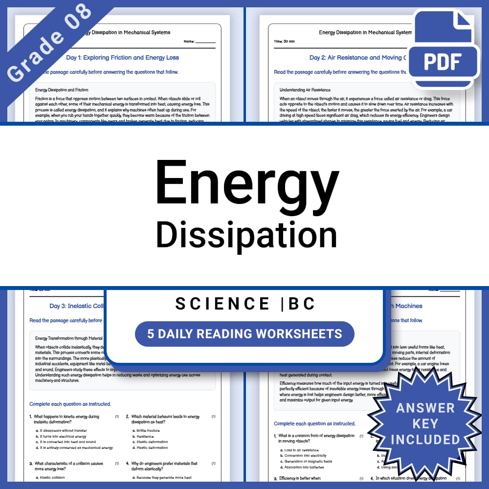 Grade 8 Science Lesson Group | Forces, Motion, Energy & More – Bundle — included worksheet 1
