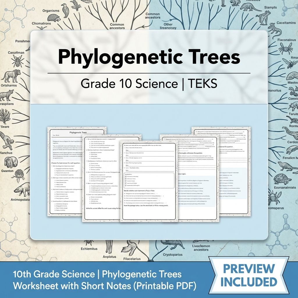 Grade 10 Science Worksheet Bundle – Genetics, Cell Biology & Ecology (PDF) — included worksheet 6