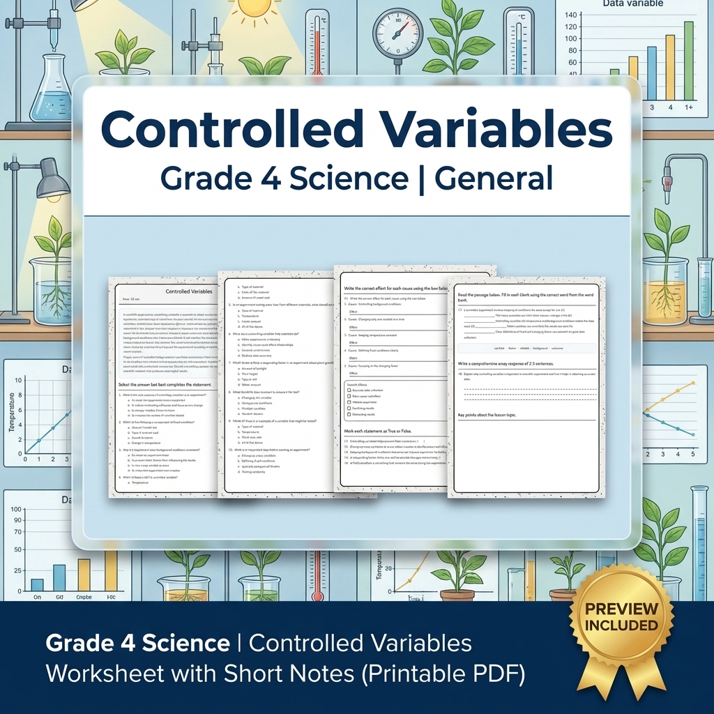 Grade 4 Science Lesson Group | Comprehensive Worksheets & Resources — included worksheet 1