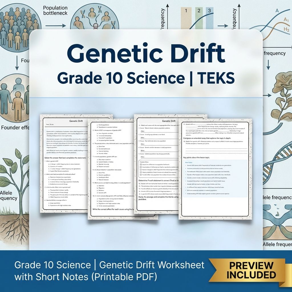 Grade 10 Science Worksheet Bundle – Genetics, Cell Biology & Ecology (PDF) — included worksheet 7