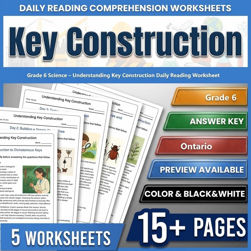 Grade 6 Science Full Year Bundle – Ontario Daily Reading Worksheets — included worksheet 4
