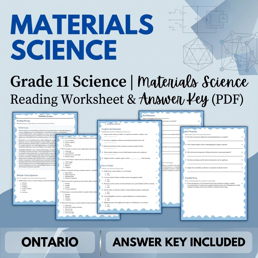 Grade 11 Science Bundle | Waves, Ecology, Physics & More (Answer Keys) — included worksheet 6