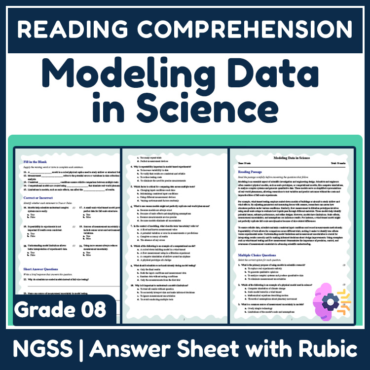Grade 8 Science reading worksheets worksheet — Grade 8 Science | Modeling Data in Science Reading Worksheets (NGSS Aligned…