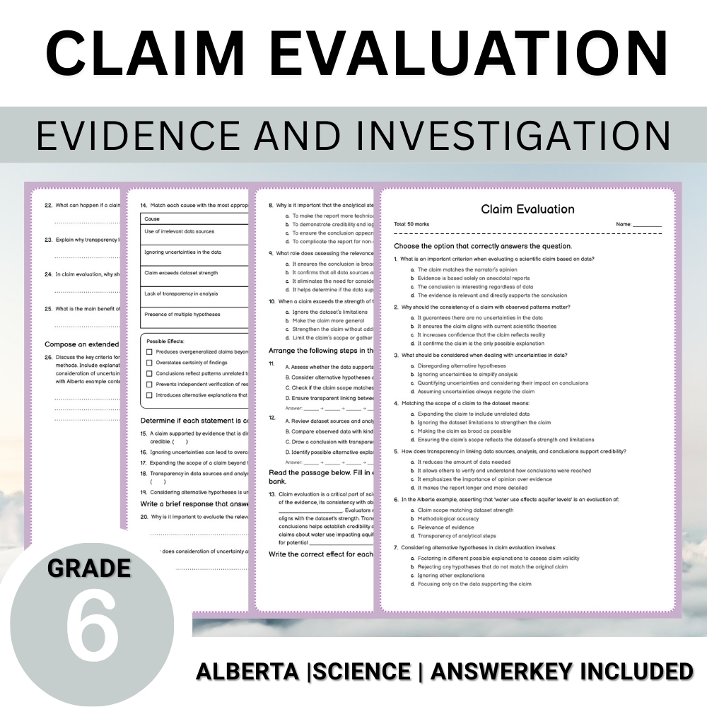 Grade 6 Science Worksheet Bundle – Comprehensive Assessment & Practice Pack — included worksheet 6