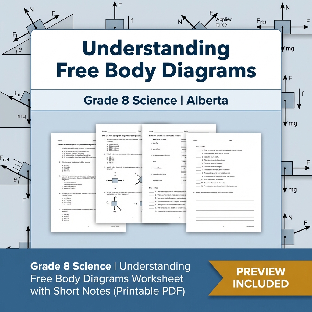 Grade 8 Science Forces & Motion UNIT Bundle – Alberta Curriculum  — included worksheet 3