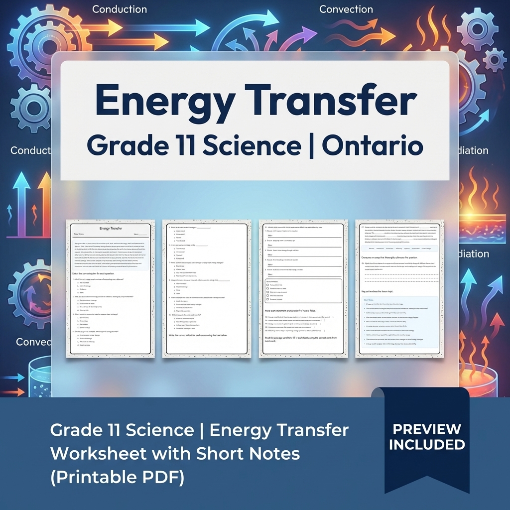 Grade 11 Science Full Year Bundle | Ontario Curriculum & Framework — included worksheet 3