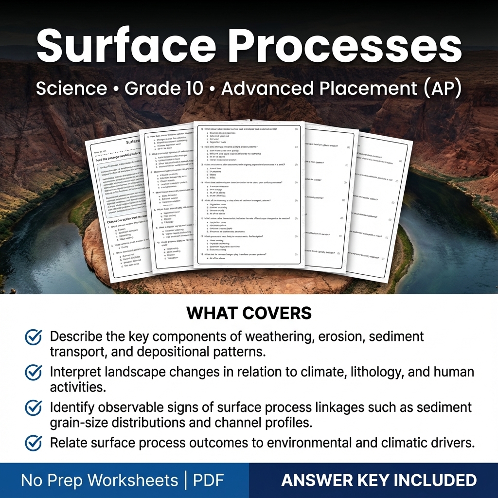Grade 10 Science Unit Worksheet Bundle – Geology, Climate, Plate Tectonics — included worksheet 3