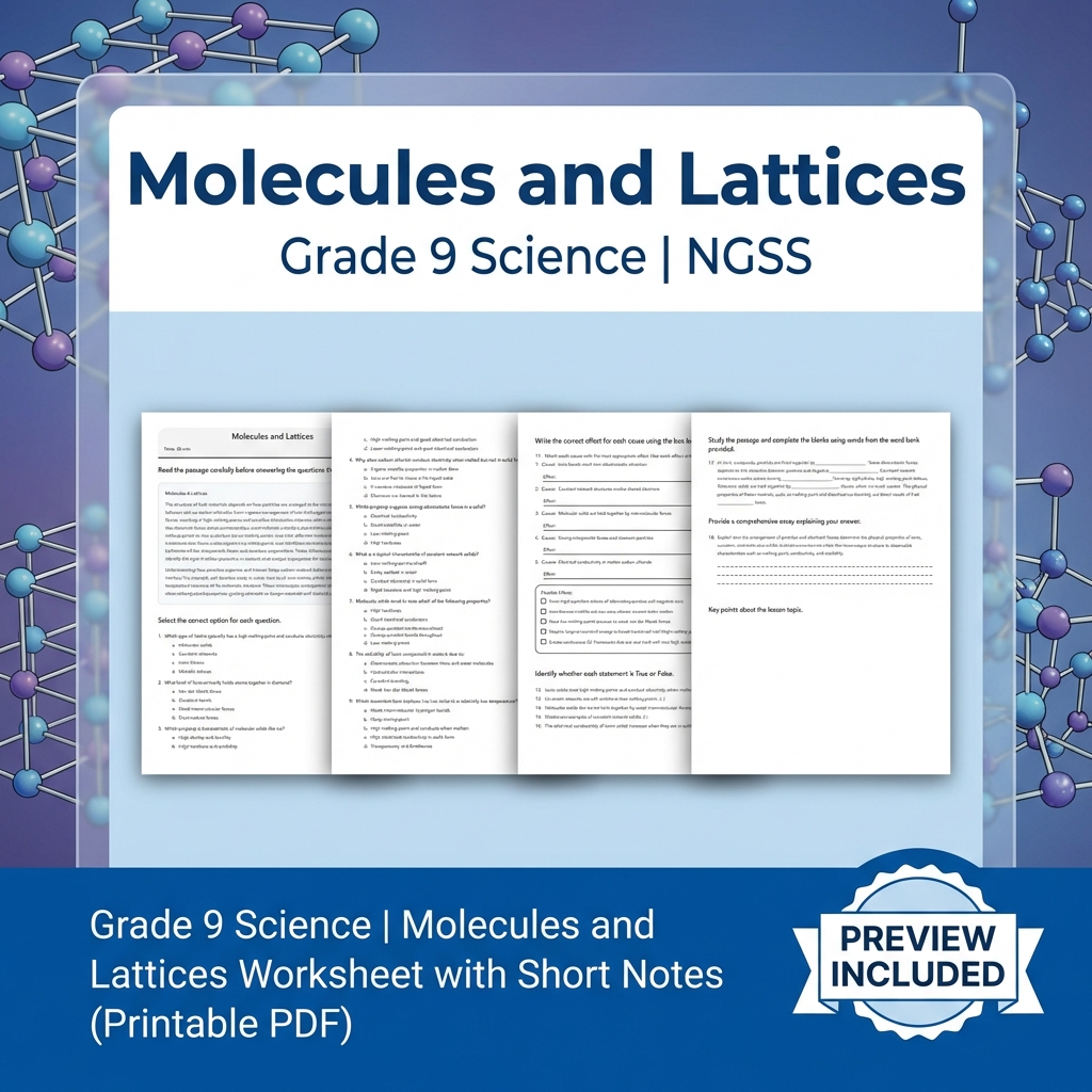 Grade 9 Science NGSS Worksheet Bundle – Comprehensive Year-Long Assessment Pack — included worksheet 4