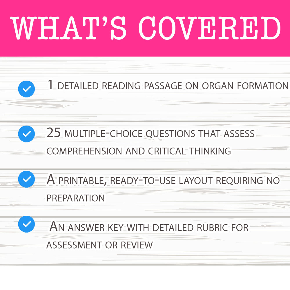 Grade 8 Science worksheet mcq paper worksheet — Grade 8 Science — Organ Formation Worksheet MCQ for Mastery — page 2