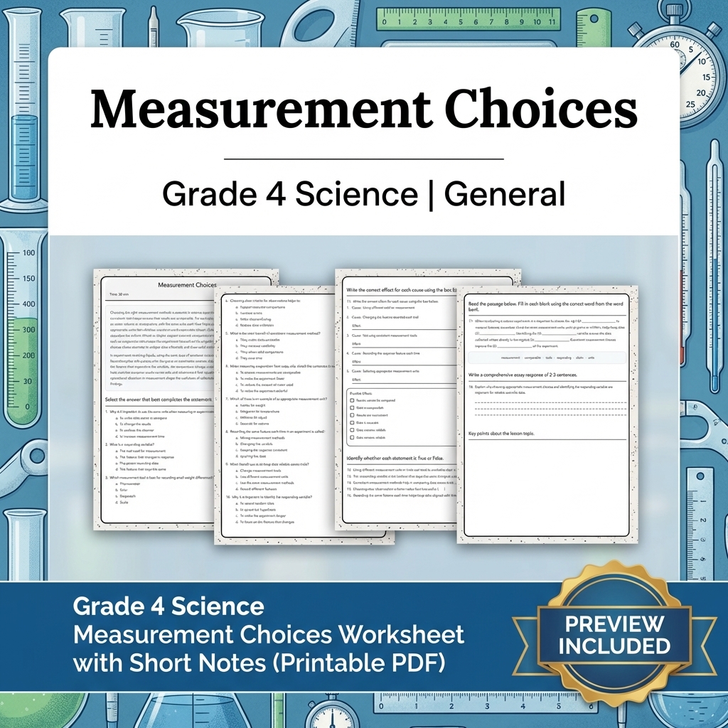 Grade 4 Science Lesson Group | Comprehensive Worksheets & Resources — included worksheet 2