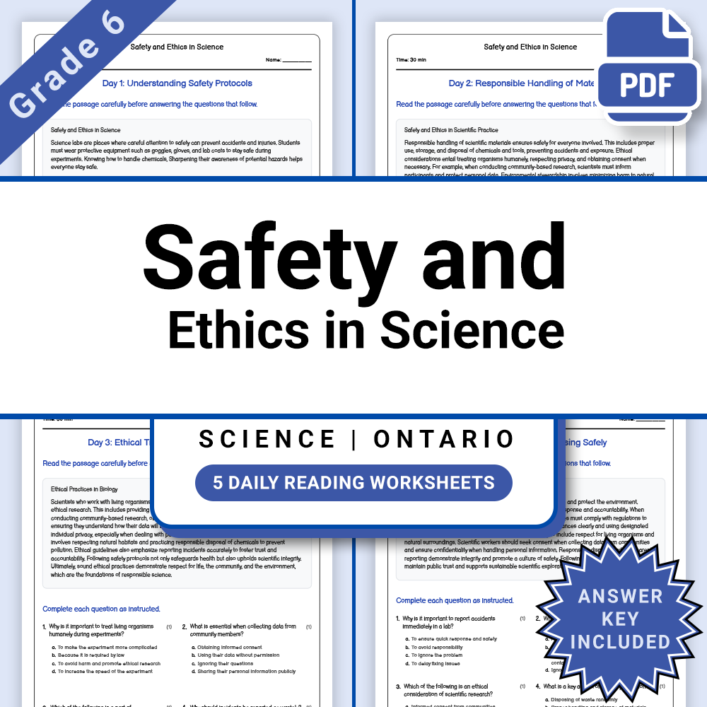 Grade 6 Science STEM Skills and Connections Lesson Bundle with Ontario Framework — included worksheet 3