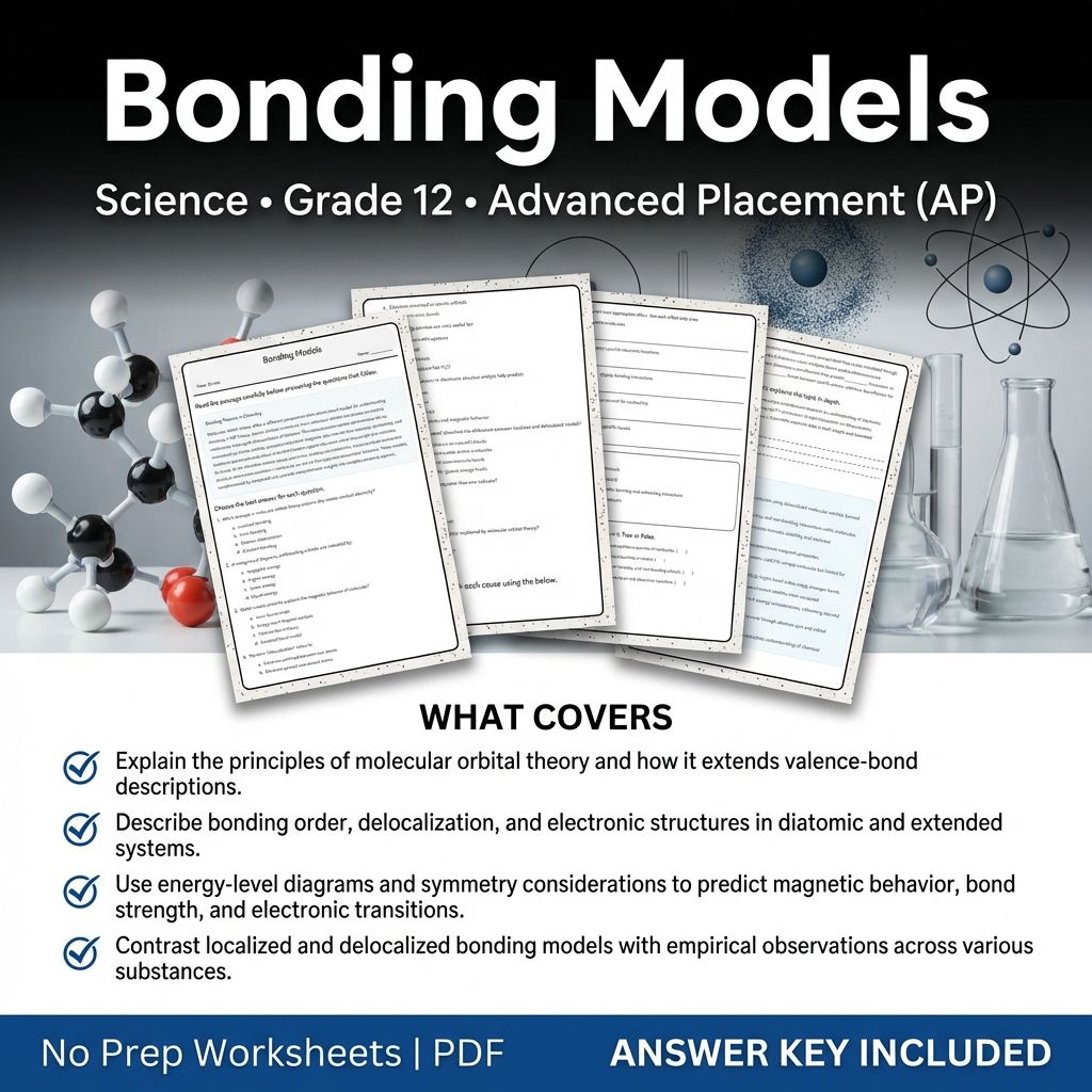 Grade 12 Science Unit Worksheet Bundle – Advanced Chemistry Concepts & Topics — included worksheet 2