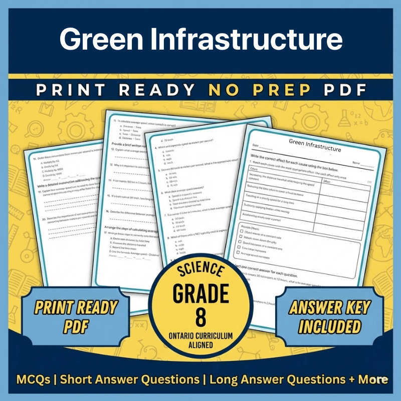 Grade 8 Science | Green Infrastructure Worksheet (Ontario, PDF)