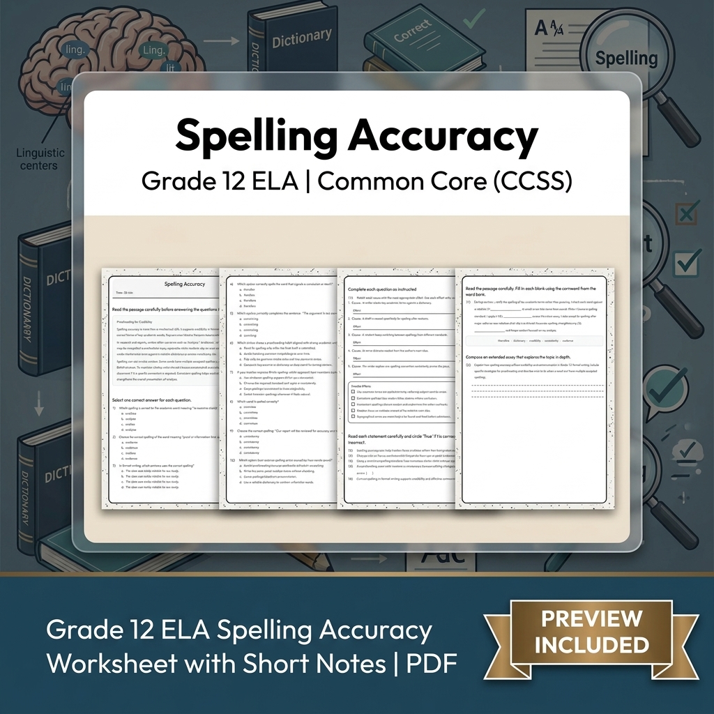 Grade 12 ELA Evidence-Based Reading & Writing Full-Year Bundle (CCSS) — included worksheet 8