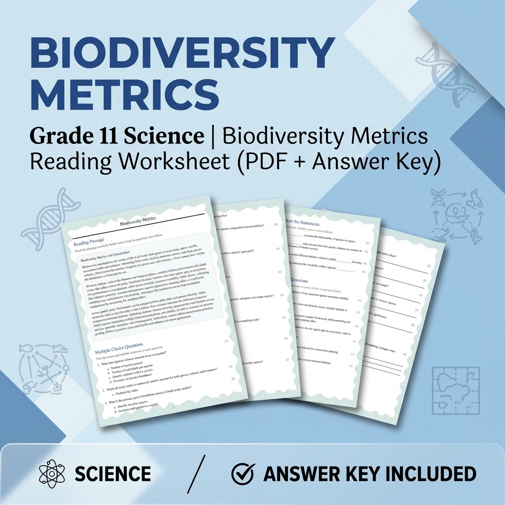 Grade 11 Science Bundle | Waves, Ecology, Physics & More (Answer Keys) — included worksheet 7