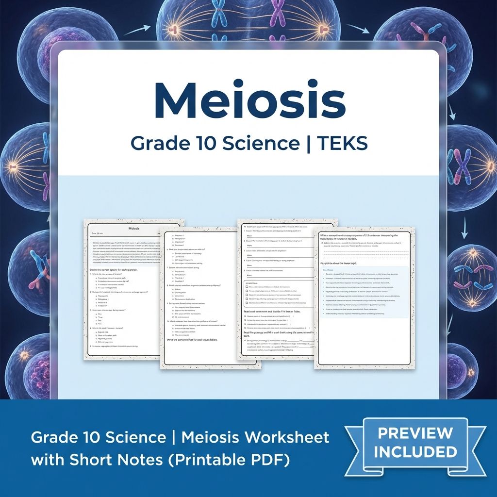 Grade 10 Science Worksheet Bundle – Genetics, Cell Biology & Ecology (PDF) — included worksheet 8